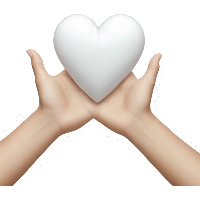white heart in open palms emoji
