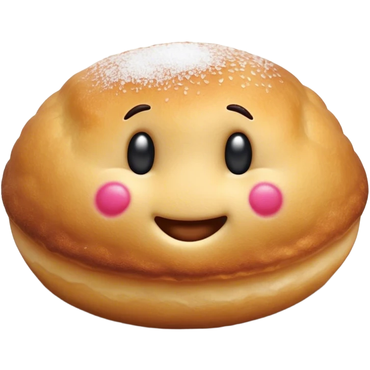 Cinematic Realistic Bu√±uelo Dessert Emoji, showcasing a fluffy, deep-fried dough ball dusted with sugar rendered with lifelike textures and warm, festive lighting. emoji