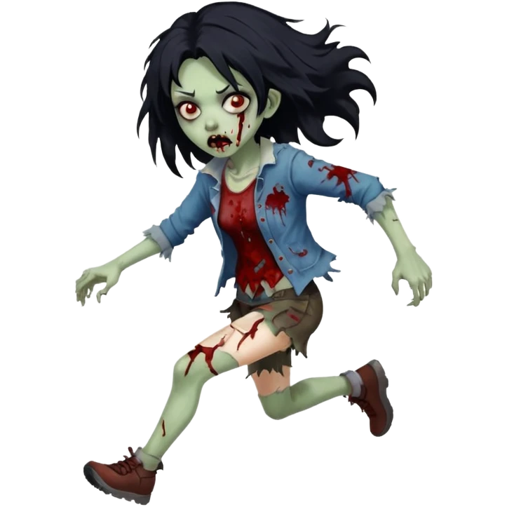 Zombie girl running emoji