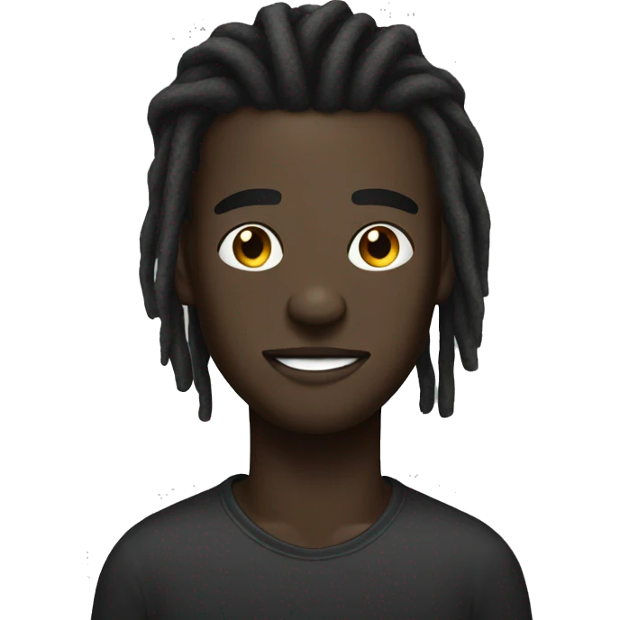 black skin tone dread head cool guy emoji