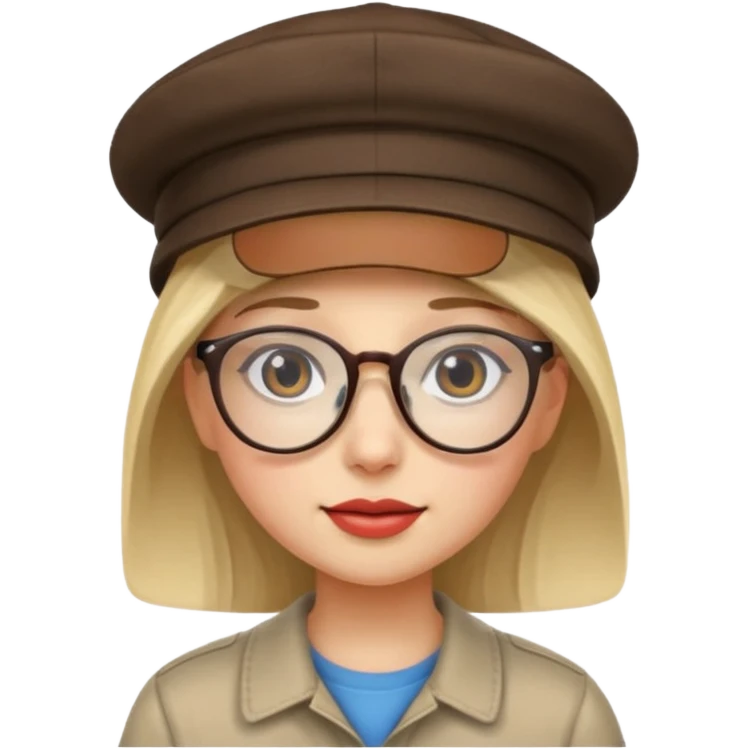 hatted girl with glasses emoji