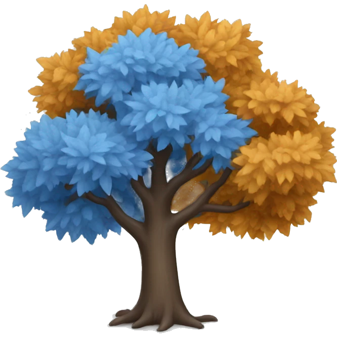 Autumn blue tree emoji