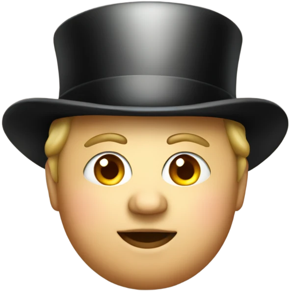 Fat person wearing a top hat emoji