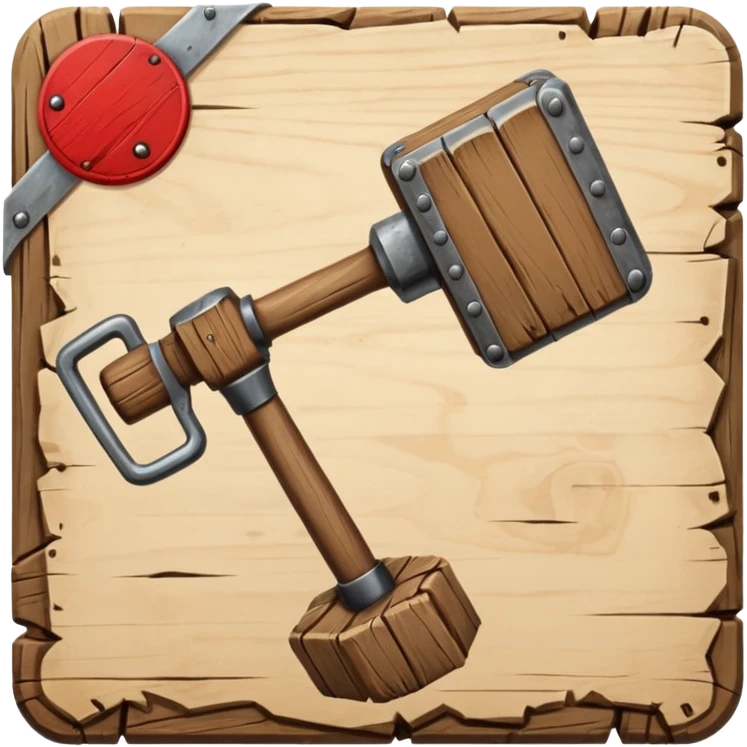 Banhammer with sign BAN! emoji