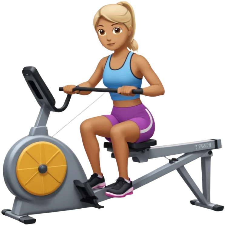 women workout rowing on machine  emoji