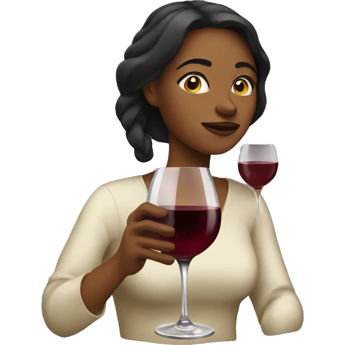 Woman drinking wine emoji
