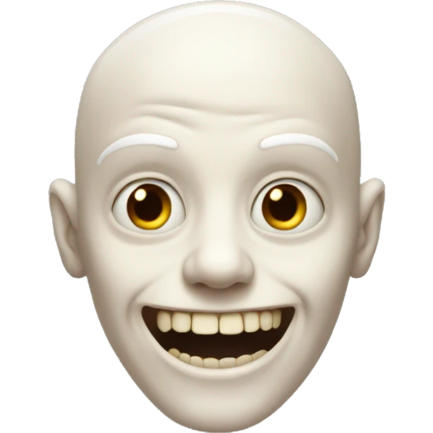 Pale man with a creepy smile emoji