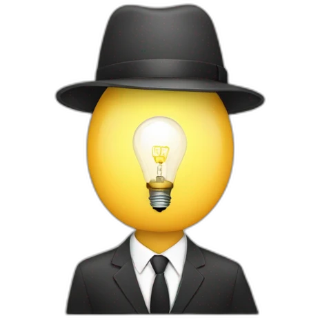 business man and lamp emoji