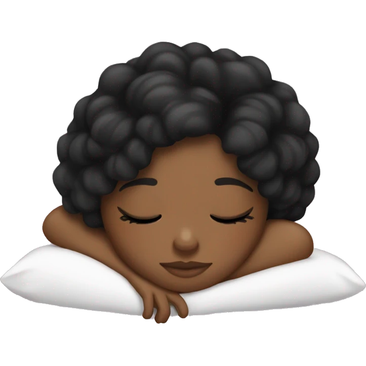 Coquette black hair girl sleeping  emoji