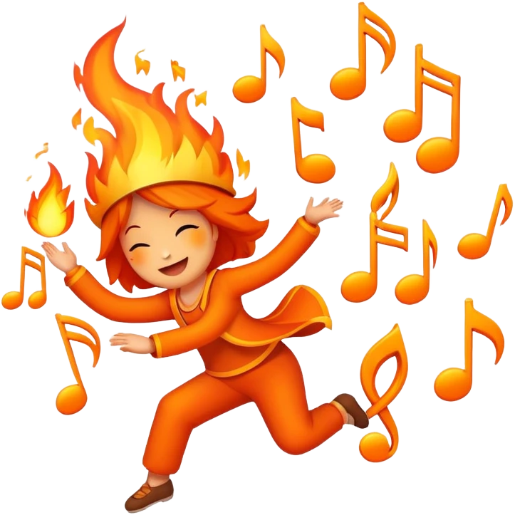 music + fire emoji