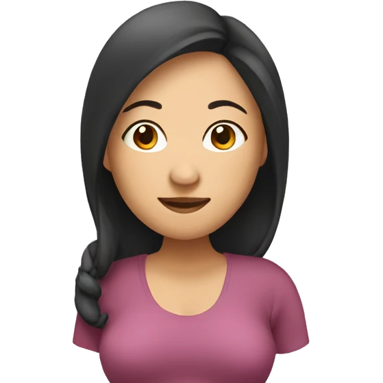 Pregnant Asian woman hanging out relaxed emoji