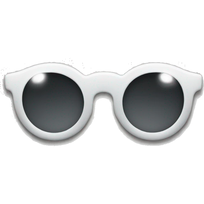 Glasses on, but the glasses have that white light like in animes emoji
