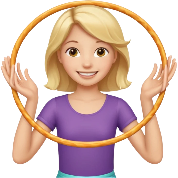 2 hula hoops with girl emoji