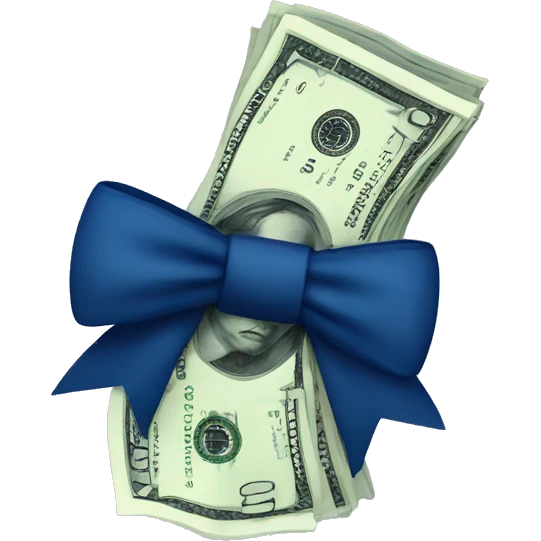 money with dark blue bow emoji