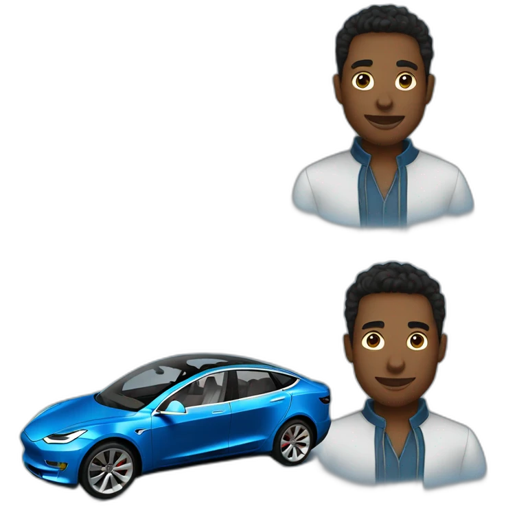 Blue tesla emoji