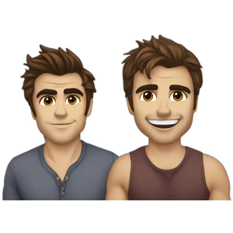 Paul Wesley avec Ian Somerhalder emoji