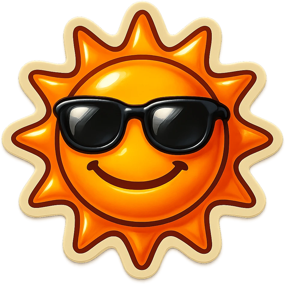 a smiling sun with sunglasses emoji