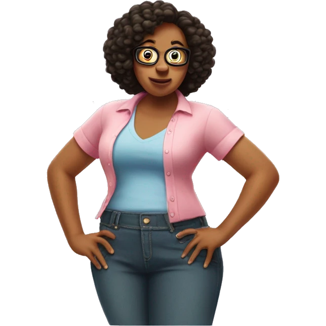 rasputia from the movie norbit standing with her hands on her hips in a sassy way emoji