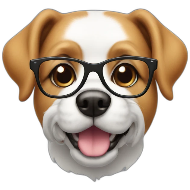 Dog with glasses emoji