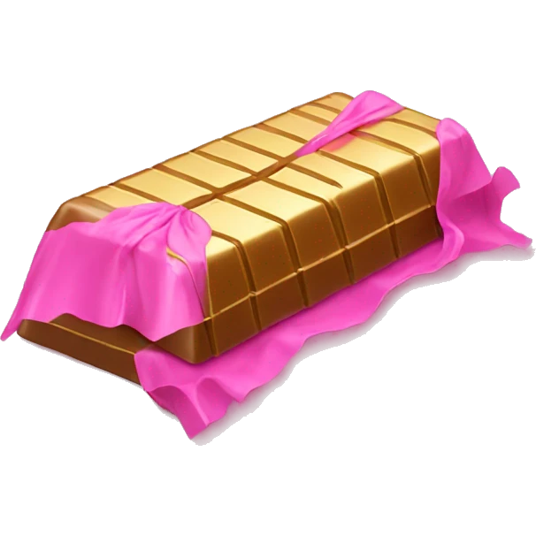 Pink chocolate bar with gold wrapping  emoji