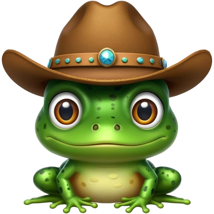 Frog with a cowboy hat on emoji