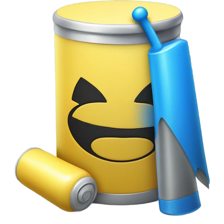 bateria color amarilla con azul emoji