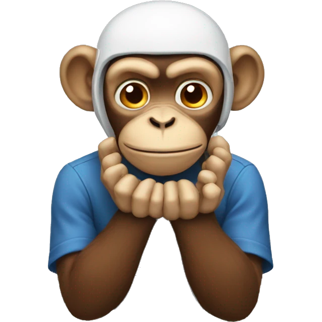 Monkey holding his brain in his hands emoji
