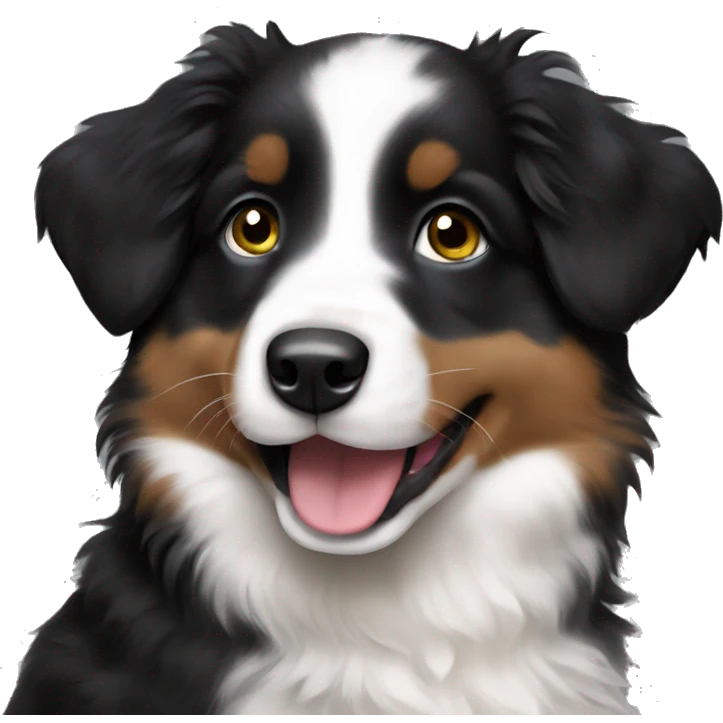 black tri australian shepherd puppy emoji