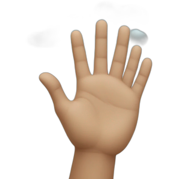 diagonal open palm salute to the sky emoji