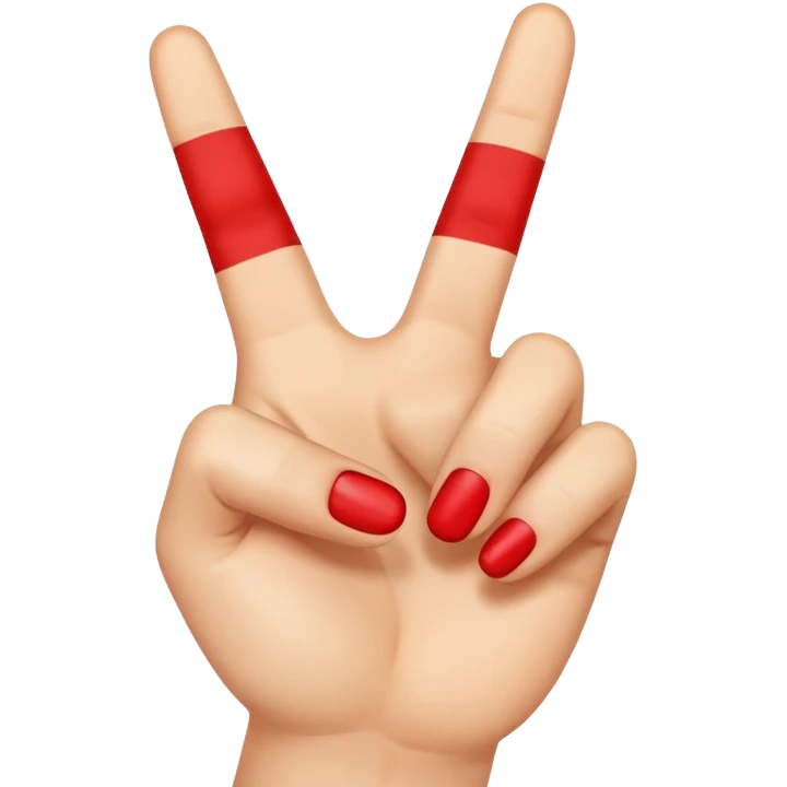 hand making a V sign, apple emoji style emoji