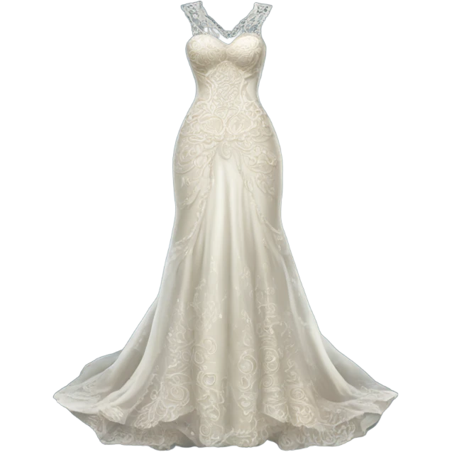 Hyper Realistic ornate boho Wedding dress displays  emoji