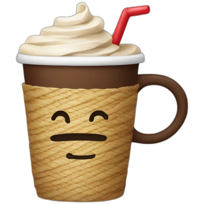 Coffee with straw emoji