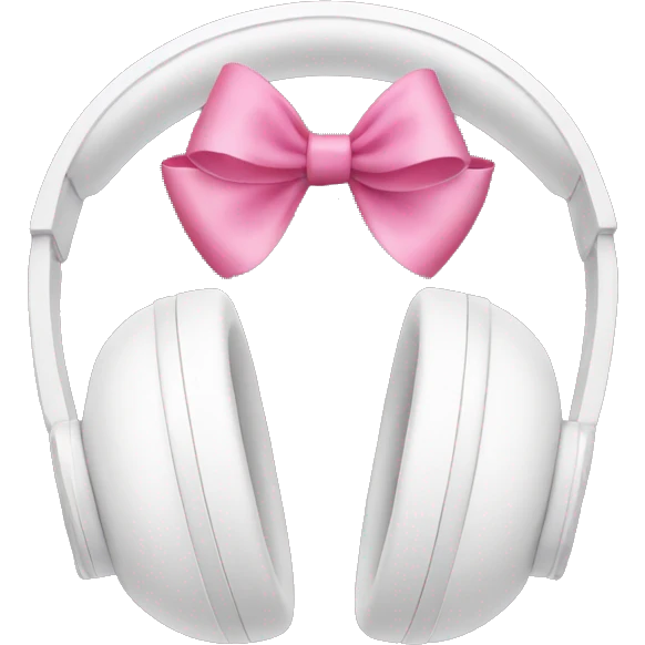 white headphones with pink bows emoji