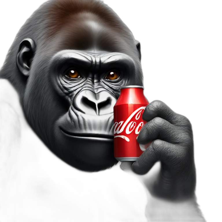 Gorilla drinking coca cola emoji