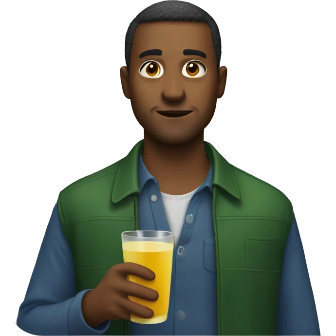 man drink apple juice emoji