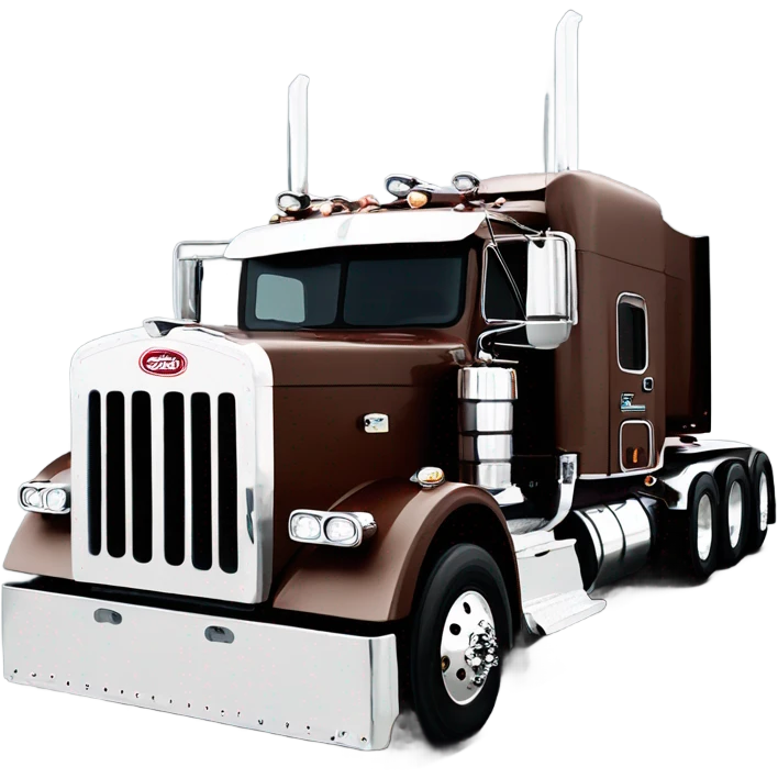 Peterbilt 389 brown cherry with flat top and slash cut exhaust stacks emoji