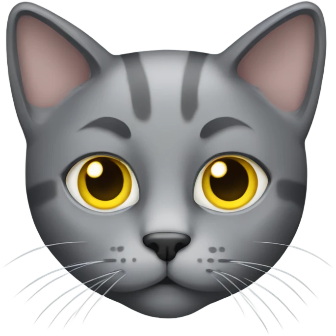 Gray cat with yellow eyes emoji