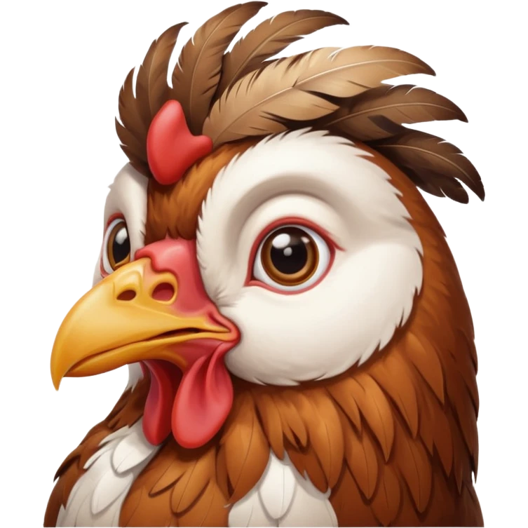 Gallina con un occhio emoji