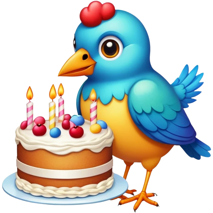 bird with a cake emoji