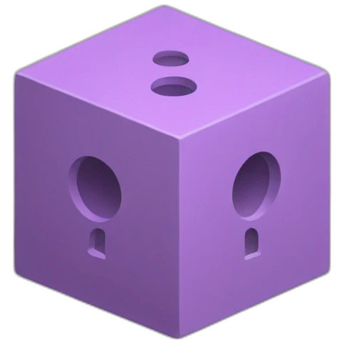 isometric die without pips or numbers emoji