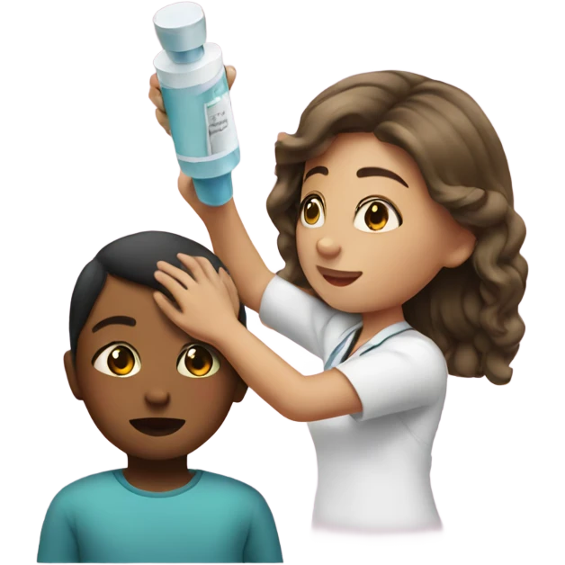 Girl getting a shot emoji