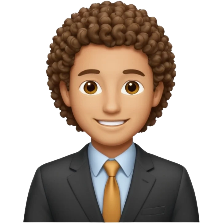 curly-haired man in a suit emoji