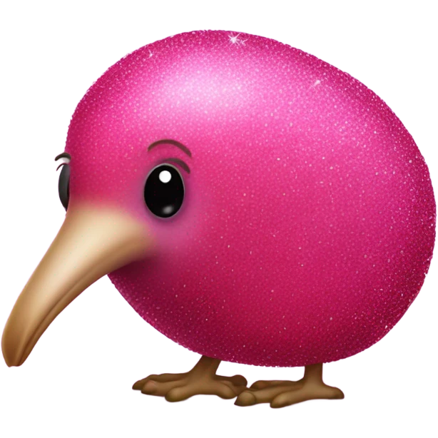 Hot Pink kiwi with glitter  emoji