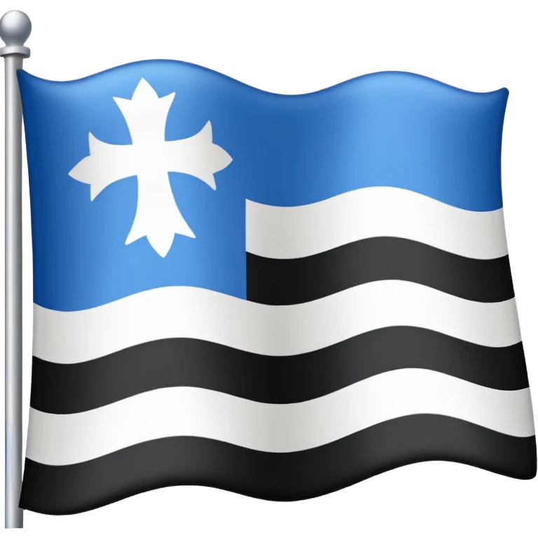 Bandera con Tres franjas azul arriba en el medio blanco y abajo negro emoji