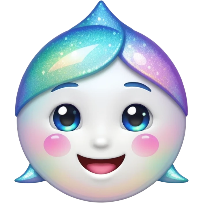 glitter white happy emoji