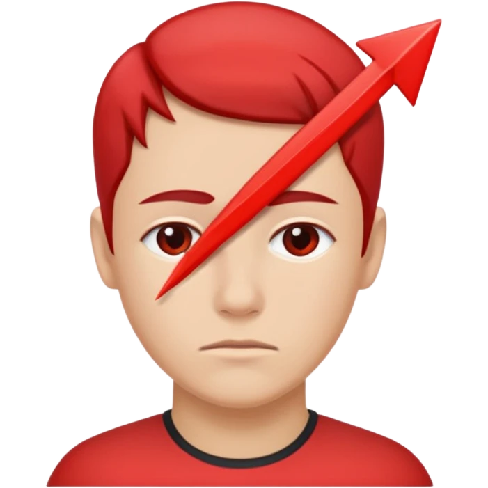 forhead with red arrow indicating it emoji