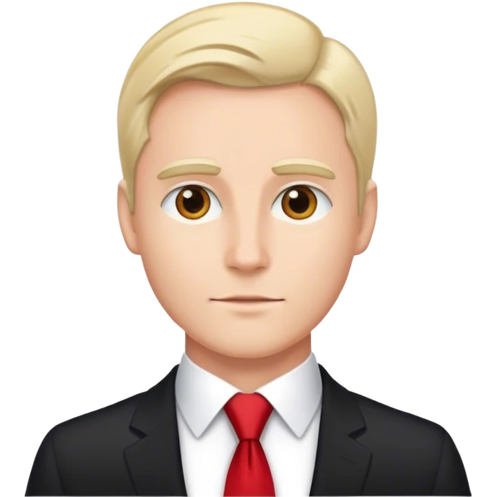 путин в черном костюме и красном галстуке  emoji