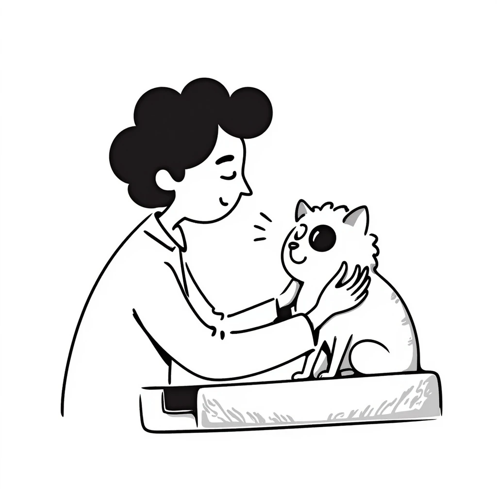 veterinarian examining a cat emoji