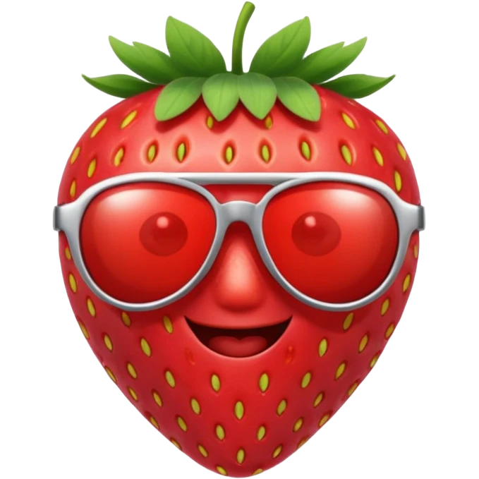 Fruit with Sunglasses, strawberry emoji