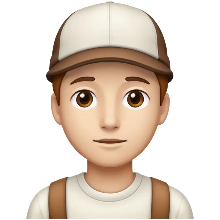 White brown cap emoji